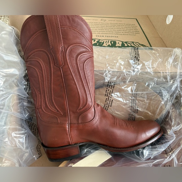 Tecovas Rich Brown Leather Western Boots - Picture 1 of 3